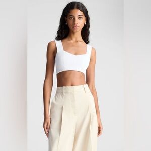 NWT A.L.C. Jordana Compact Knit Top‎ White Sz Large $195